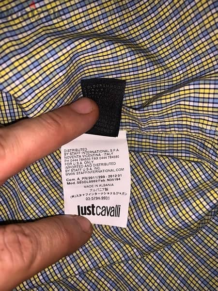 just cavalli Multi Color long sleeve shirt size large new with tags 7