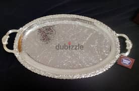 صينية طلاء فضة و طبق مكسرات Silver plated tray & Devided plate