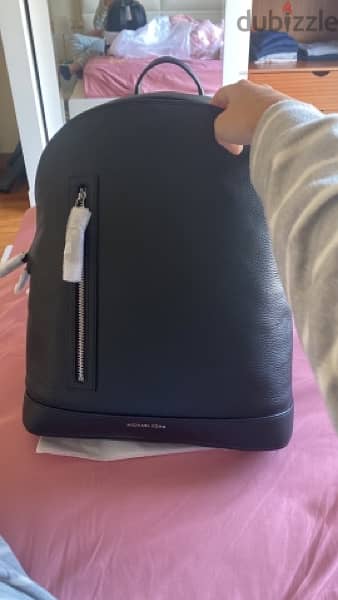 Hudson Slim Pebbled Leather Backpack 1