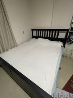HEMNES king-size bed + mattress for sale