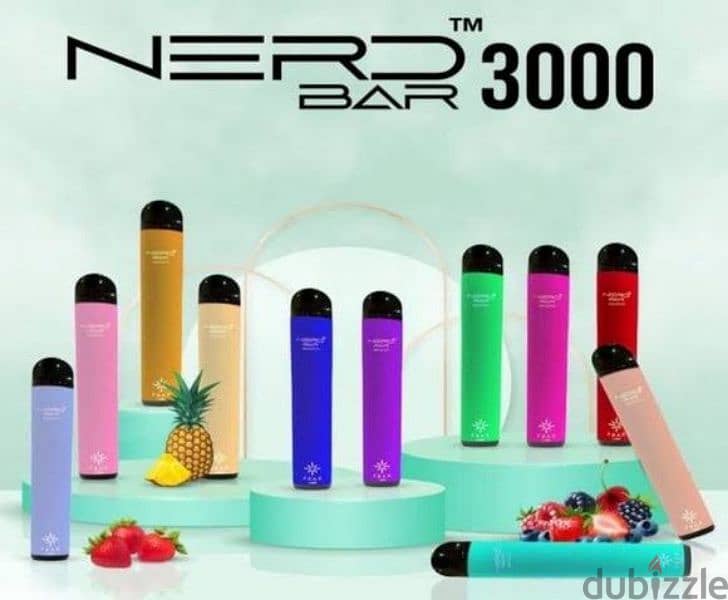 Nerd Bar 3000 Disposable vape - All Flavours Availbale / ديسبوسيبل فيب 0