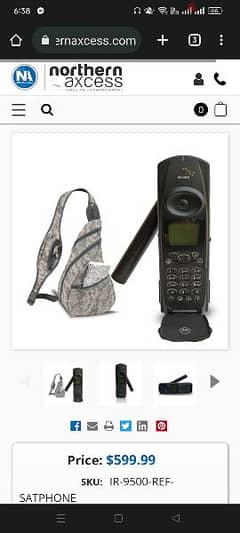 Iridium Motorola 9500 Satellite Phone w/Backpack-Used/Refurbished