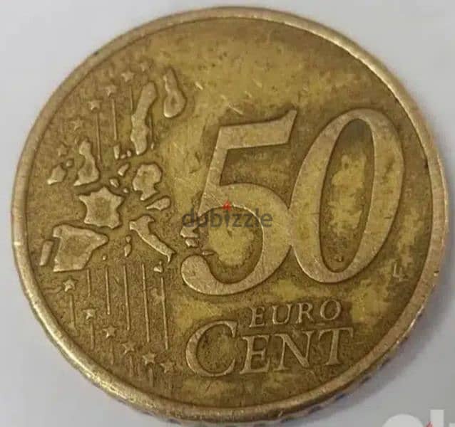 50سنت يورو لعام 2002 العملة الايطالية النادرة 1