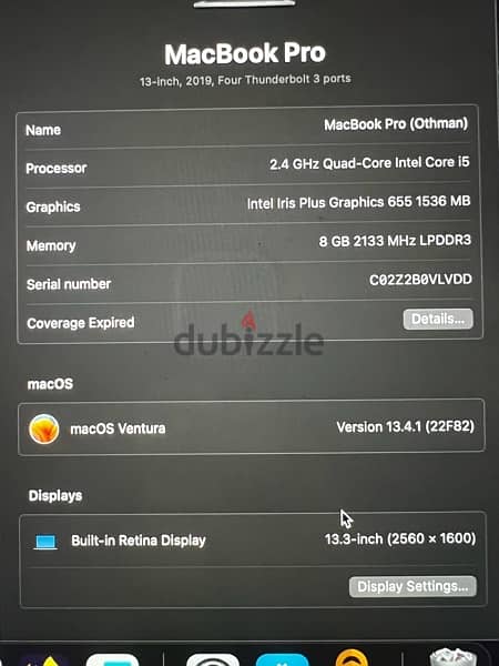 Macbook Pro 2019 13 inch Space Grey / 8GB / 256GB 4