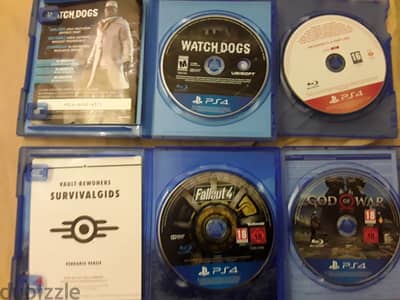 God of war, Fallout 4, Watch dogs, Uncharted 4. perfect condition