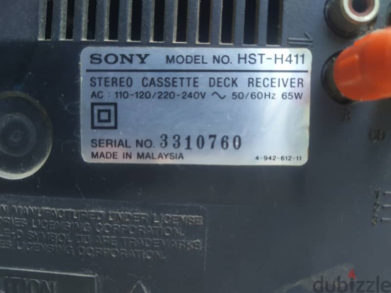 ٍSony Stereo Model HST-H411 اصلي صنع في ماليزيا وبحالة جيدة 4