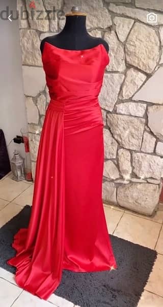 فستان ستان احمر بيع 1