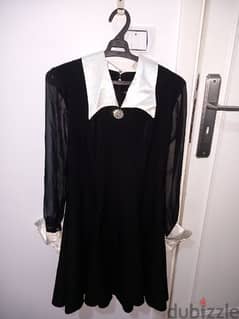 فستان سوارية كريب اسود و الكمام شيفون استخدم كام ساعة 45-50 كيلو 0