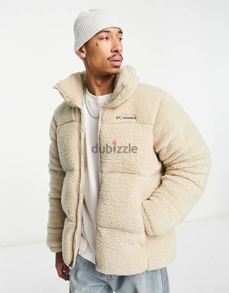 Columbia Puffect Sherpa puffer jacket in stone 3