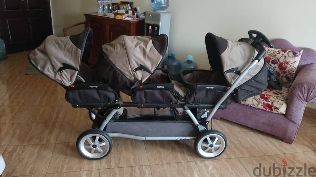 عربية اطفال ثلاثة توام stroller triplets 2