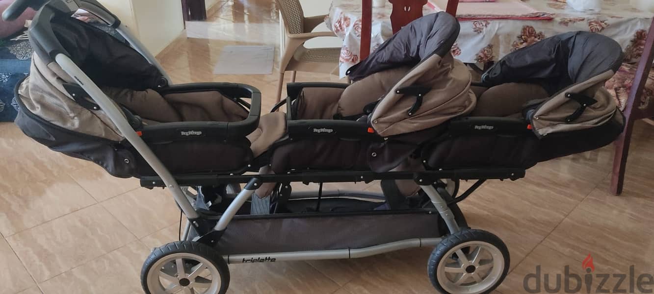 عربية اطفال ثلاثة توام stroller triplets 4