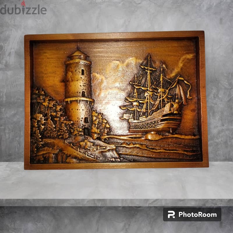 Carved wood pannel art 10
