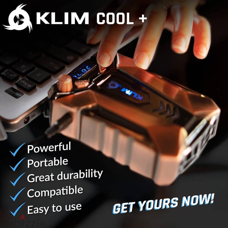KLIM Cool Metal Laptop Cooler Fan - NEW 2023 مبرد لابتوب شفط 1