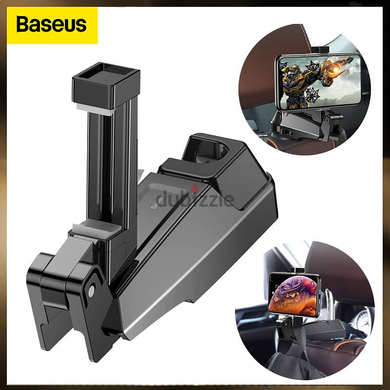 Baseus Backseat Vehicle Phone Holder Hook Black حامل تليفون للسيارة 0