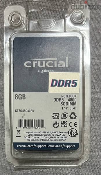 Ram8GB Crucial ddr5 1