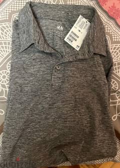 H&M Polo T-Shirt Grey Medium