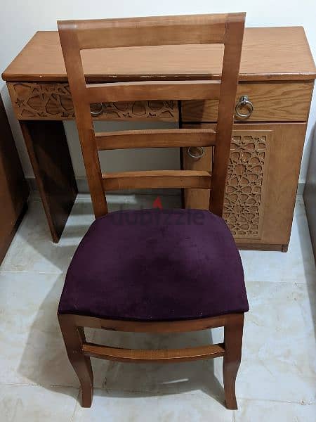 مكتب + كرسي خشب طبيعي 3