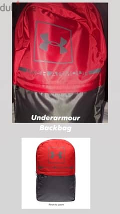 UNDER ARMOUR BACKPACKS UNISEX REDXGRAY NEW WITH TAGS