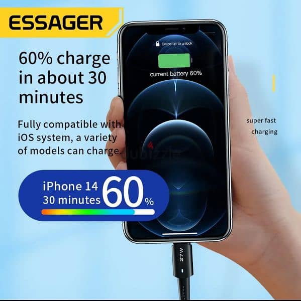 essager cable 27w lightning to usb c 1