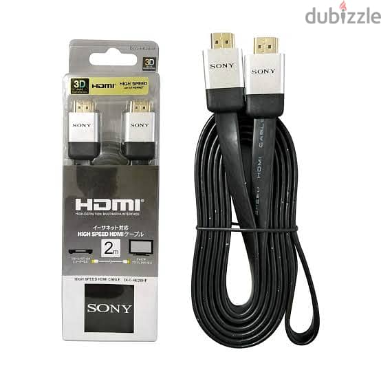 Flat High Speed HDMI Cables (2m) - Three (3) Cables 1