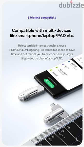 Movespeed 2in1 Flash Drive 3.0 Otg Tybe C Pen Drive 256 GB 1