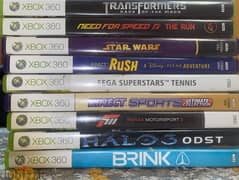 Xbox 360, 2 controllers,charger,9 games