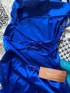 Shein blue satin dress