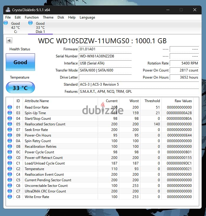 Western Digital 1Tera External hard disk ( HDD) 3