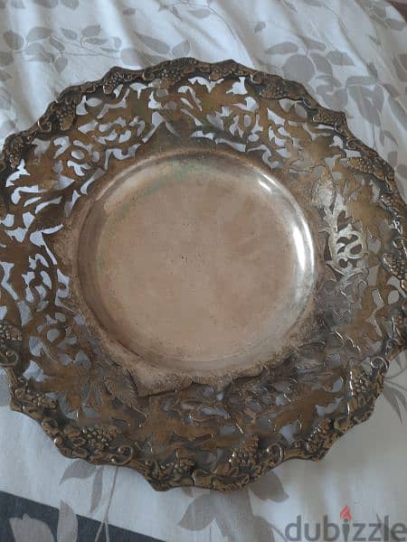 طبق سرفيس مطلي فضه Silver plated plate 1