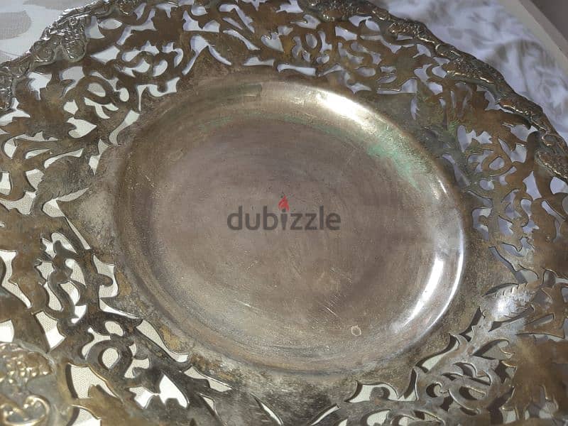 طبق سرفيس مطلي فضه Silver plated plate 4