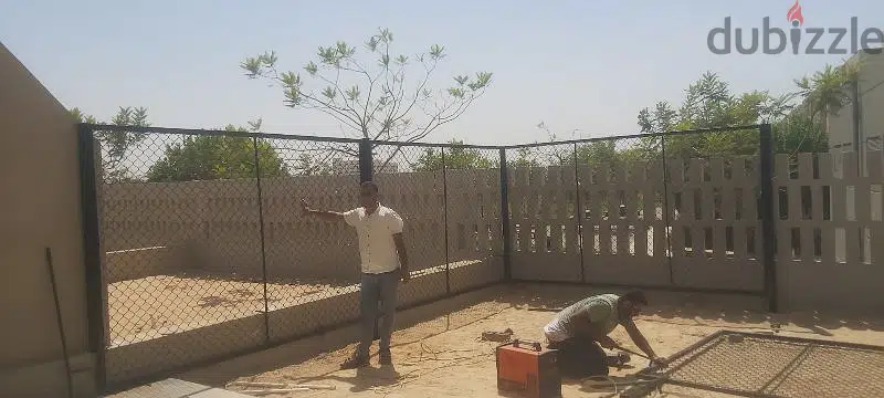 اسوار اخضر شبك اخضر مقطع علب واعمده نهيز