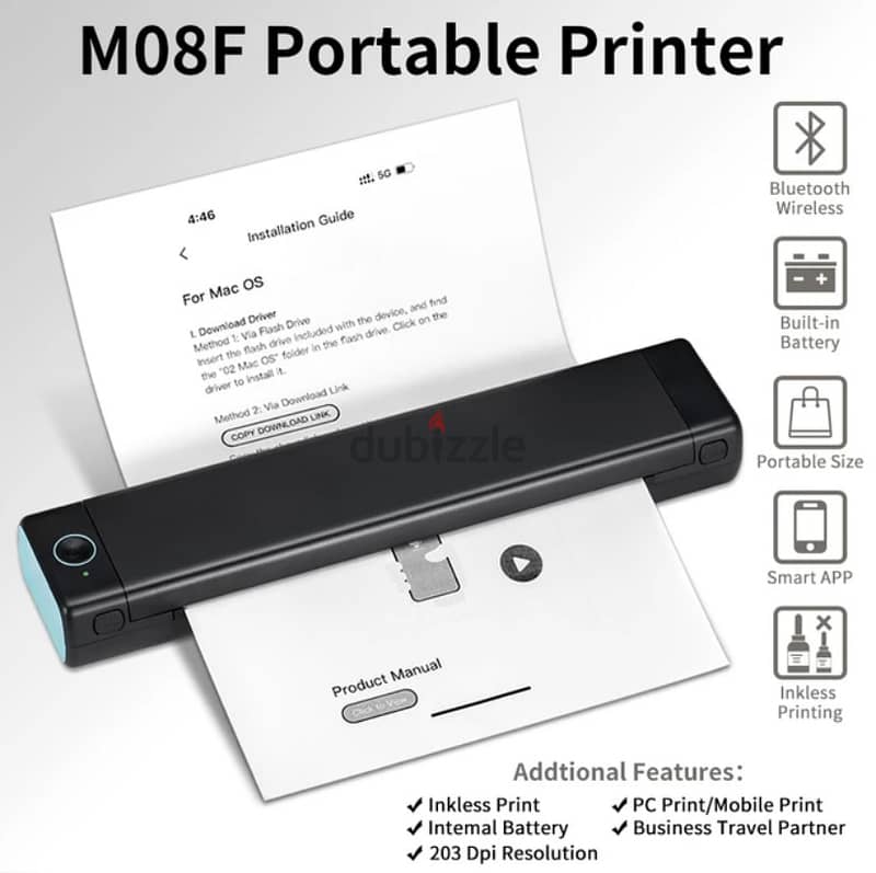 Mini Printer A4 bleutooth 0