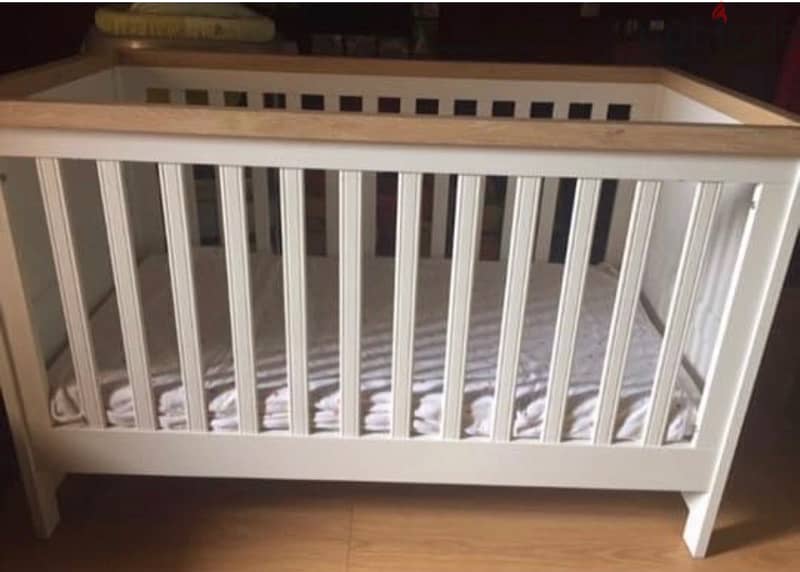 Mothercare baby bed with mattress (As New) fits till 3 Yrs 1