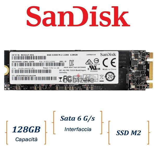 Ssd m. 2 128GB SANDISK هاردات ١٢٨ جيجا بحاله ممتازة m2 2