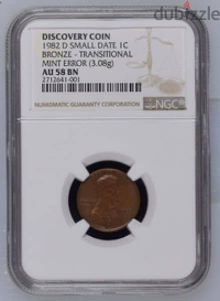 1982-D Lincoln Cent. Small Date--Struck on a Bronze Planchet-- 5