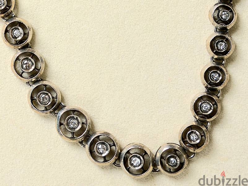 Victorian Diamond Tennis necklace عقد من الماس 2