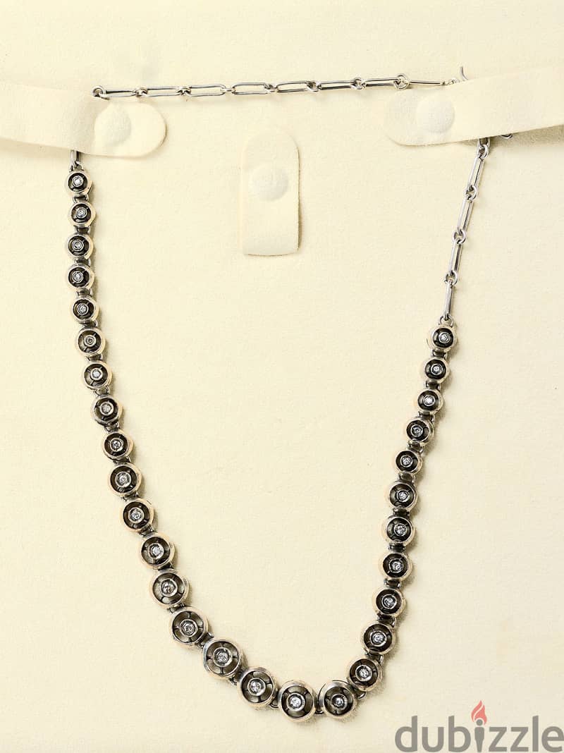 Victorian Diamond Tennis necklace عقد من الماس 5