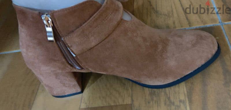 Camel half boots with ribbon 1