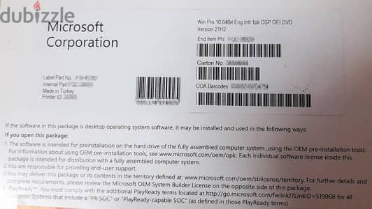 اسطوانات نسخة ويندوز 10 برو - جديدة أصلية - Version 21H2