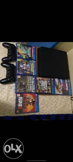 Ps4 slim+2 controllers+6 games 0