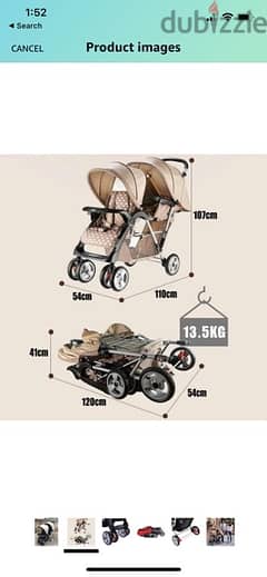 double stroller used 1 day