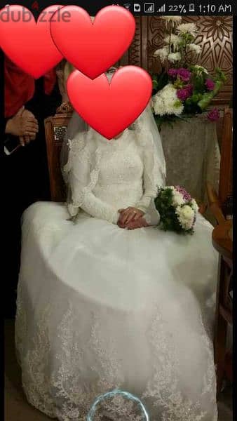 فستان زفاف تطريز سوري استعمال مره واحده للايجار او البيع 2