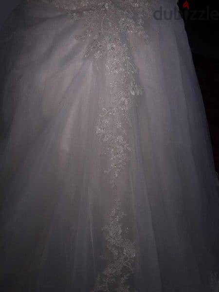 فستان زفاف تطريز سوري استعمال مره واحده للايجار او البيع 3