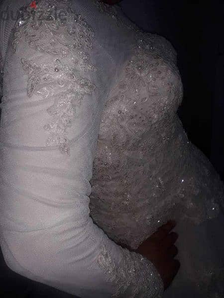 فستان زفاف تطريز سوري استعمال مره واحده للايجار او البيع 5