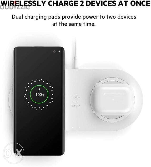 Dual wireless charger from Belkin (wireless charging base 10 watts 3