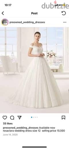rosaclara wedding dress -size12 0