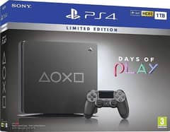 PS4 PS Playstation 4 Collector Days of Play steel grey 1gbنسخة نادرة