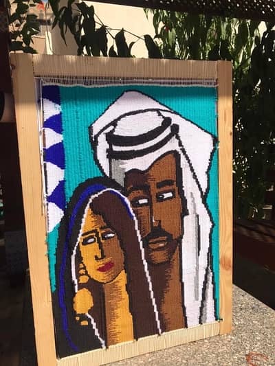 لوحه من النسيج يدويه بعنوان ليله عربيه