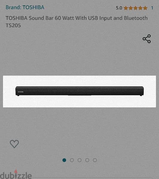 Toshiba TS205 sound bar Bluetooth USB Remote 1