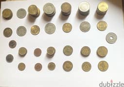 Old currencies مجموعه من العملات المعدنيه القديمه